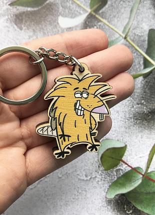 Деревянный брелок "бобер норберт"