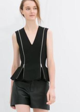 Zara, топ, блуза, жилет, жилетка, баска