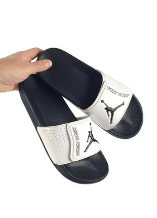 Шльопанці jordan Jayson slides black white2 фото