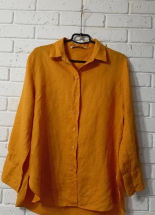 Льняная рубашка оверсайс от zara