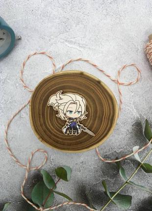 Деревянный значок "геншин импакт - альбедо"