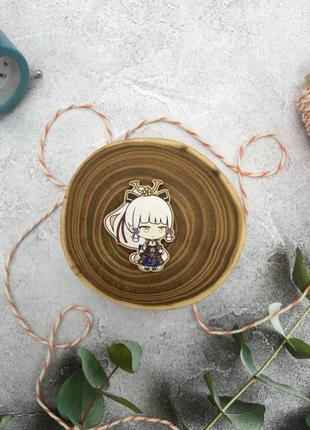 Деревянный значок "геншин импакт - аяка"