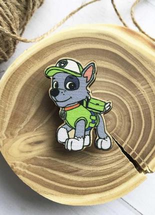 Деревянный значок "щенячий патруль рокки"