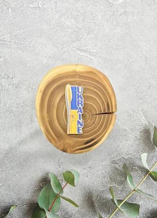 Значок з дерева "україна колос"