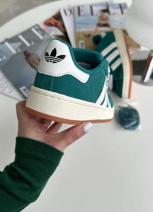 Женские замшевые кроссовки adidas campus green8 фото