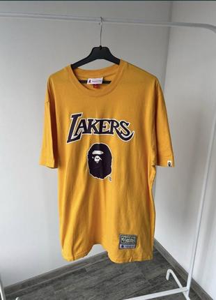 Распродажа футболка bape x nba lakers