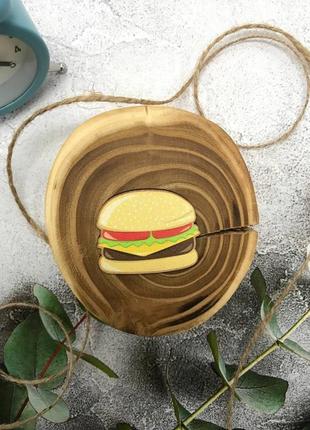 Значок из дерева "гамбургер"