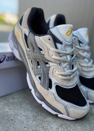 Asics gel-nyc cream gray black, ассиксы