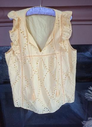 Продам шикарную новую блузу из прошвы, размер 50-52.