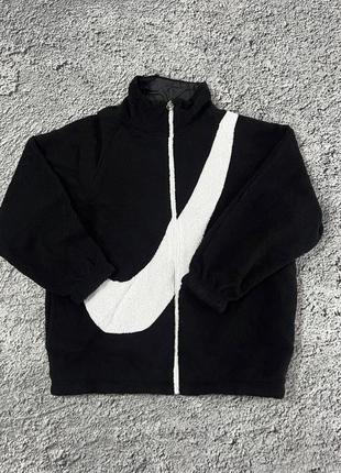 Распродажа двухсторонняя флисовая куртка nike big swoosh