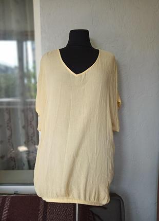 Красивая,жатая,легкая футболка,блузка ,низ на резинке. k a f f e