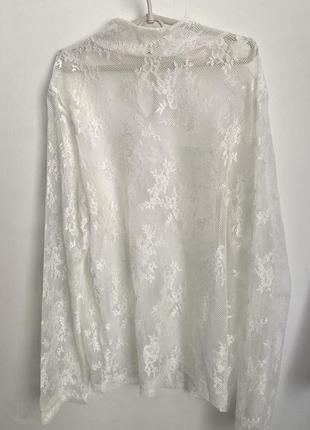 Кружевная кофта белая полузпрозрачная