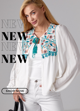 Блуза-накидка з вишивкою