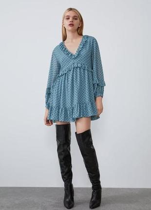 Ярусна сукня zara в горохи