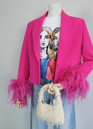 Блейзер с перьями zara