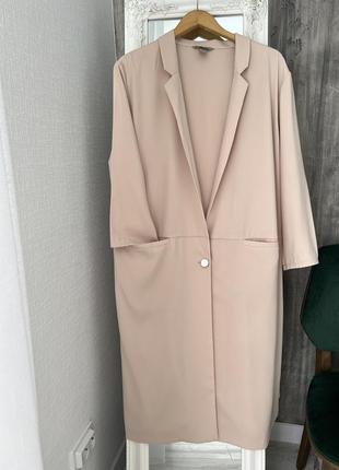 Легкий тренч довгий піджак h&m  бежевий піджак довгий великого розміру тренч