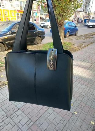 Сумка женская шопер женский класическая чорная большая