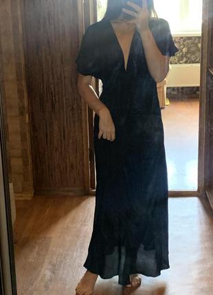 Чорна довга сукня zara