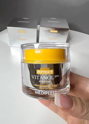 Крем для лица с пептидами и комплексом витанола medi-peel peptide 9 vitanol cream pro