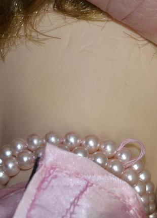 Милая, винтажная кукла в розовом платье (42см.)