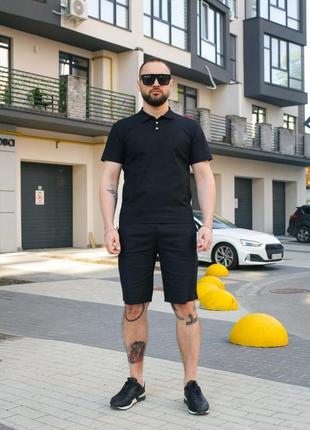 Комплект мужской льняной базовый "flax" intruder: поло + шорты