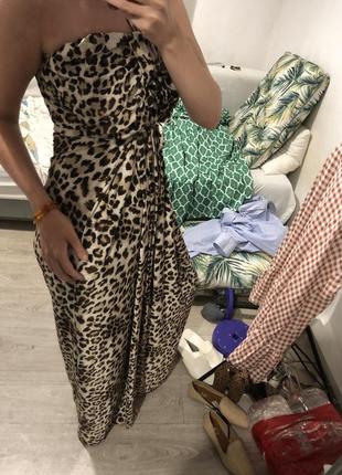 Сукня довга леопардова