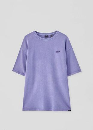 Крутая плотная футболка оверсайз с эффектом выстиранности washed pull&bear stwd 100% хлопок