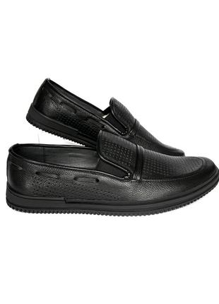 Летние мужские кожаные мокасины туфли