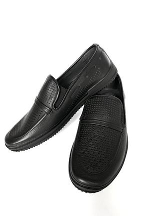 Летние мужские кожаные мокасины туфли