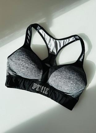 Сірий спортивний топ pink victoria secret 70c