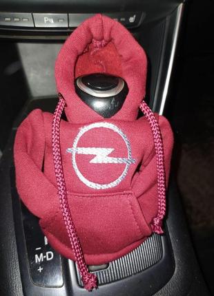 Чехол кофта худи аксессуар на кпп car hoodie опель opel бордовый подарок автомобилисту 10070