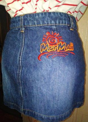 Стильная джинсовая мини юбка mormaii brazil, 💯 оригинал, молниеносная отправка ⚡💫🚀4 фото