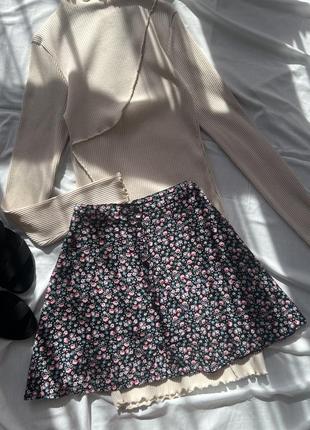 Квіткова міні спідниця h&m