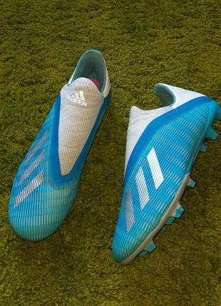 Бутсы adidas x 19 laceless fg футбольные speedportal копочки nemeziz 20 predator без шнурков