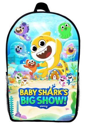 Рюкзак акуленок детский (gear bag baby shark mini 01) черный, 29 х 21 х 9 см