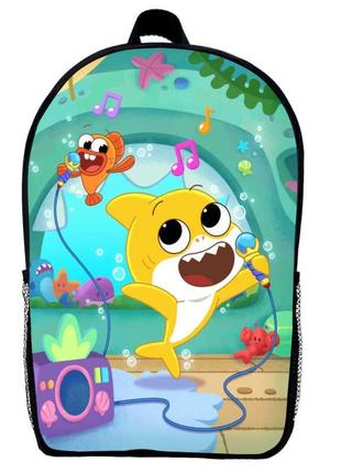 Рюкзак акуленок детский (gear bag baby shark mini 02) черный, 29 х 21 х 9 см