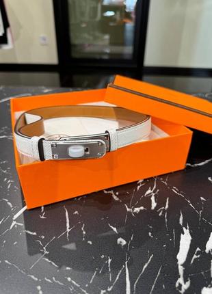 Брендовый ремень в стиле hermes серебряная фурнитура
