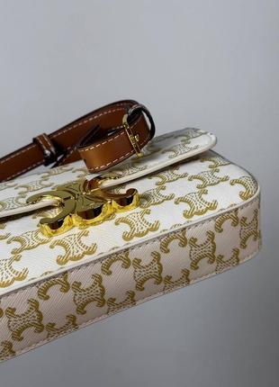 Сумка celine біла сумка світла сумка шкіряна жіноча сумка5 фото