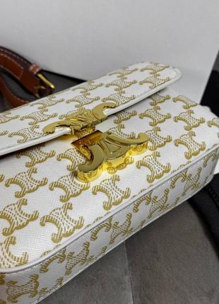 Сумка celine біла сумка світла сумка шкіряна жіноча сумка6 фото