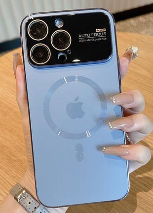 Стеклянный чехол для iphone 15 pro (sierra blue)