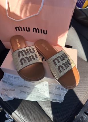 Шлепанцы miu miu