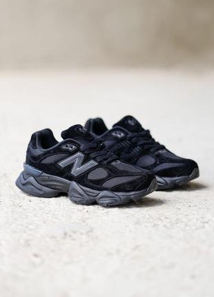 Крутые женские и мужские кроссовки New Balance 577 Wide W total black чёрные