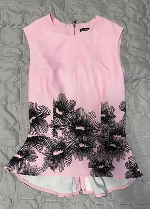 Топ з баскою рожевий