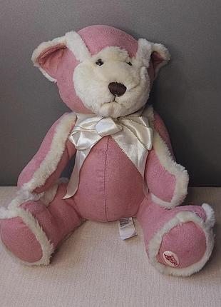 Мягкая игрушка коллекционный мишка laurell's attic dandy teddy bear plush toy stuffed faux leather pink mauve