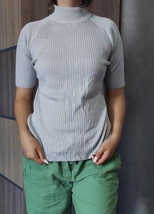 Футболка-гольф в рубчик