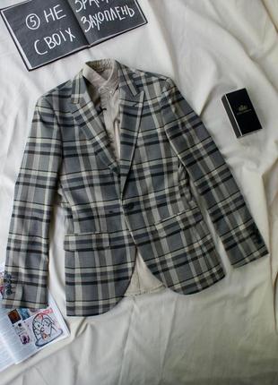 Брендовий піджак клітинка тренд люкс блейзер