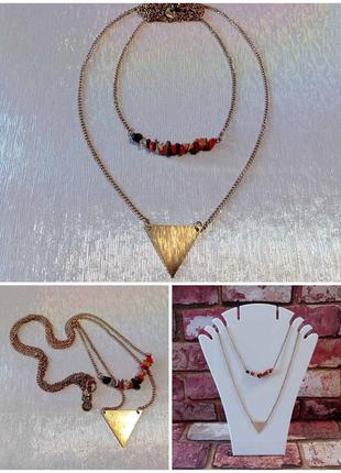 Винтажная медная двойная цепочка с подвесками, p&b (испания).