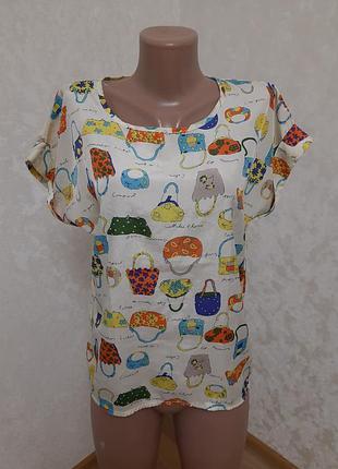 Вилминная блуза в интересный принт liva girl