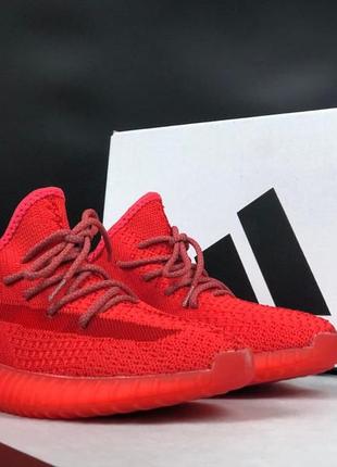 Женские кроссовки adidas yeezy boost 350 красные