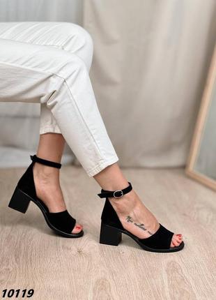 Босоножки натуральная замша 10119